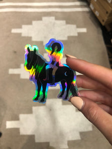 Space Cowgirl Holographic Sticker